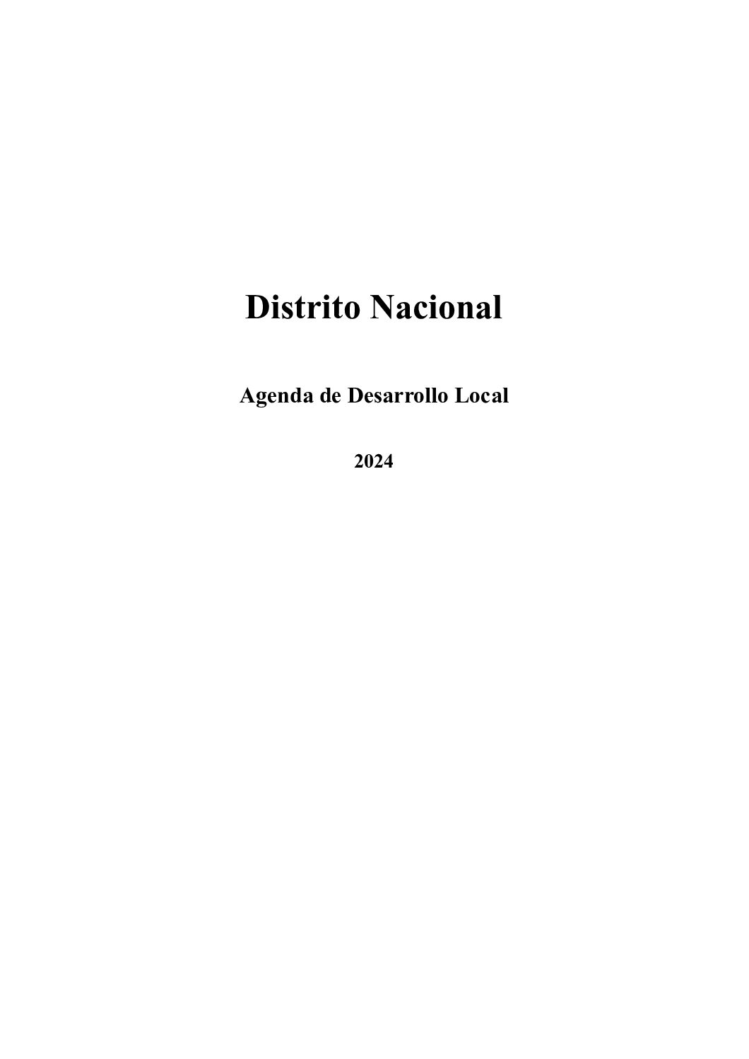 Portada: Agenda de Desarrollo Local del Distrito Nacional 2024