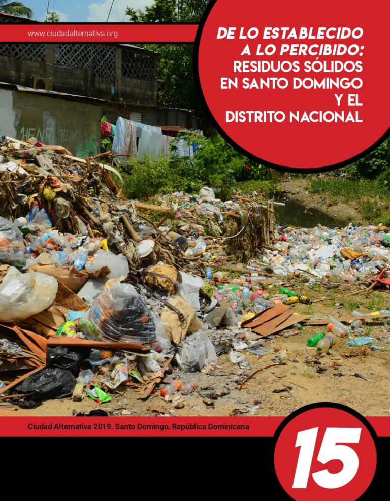 Portada: Boletín #15: De lo establecido a lo percibido: residuos sólidos en Santo Domingo y el Distrito Nacional