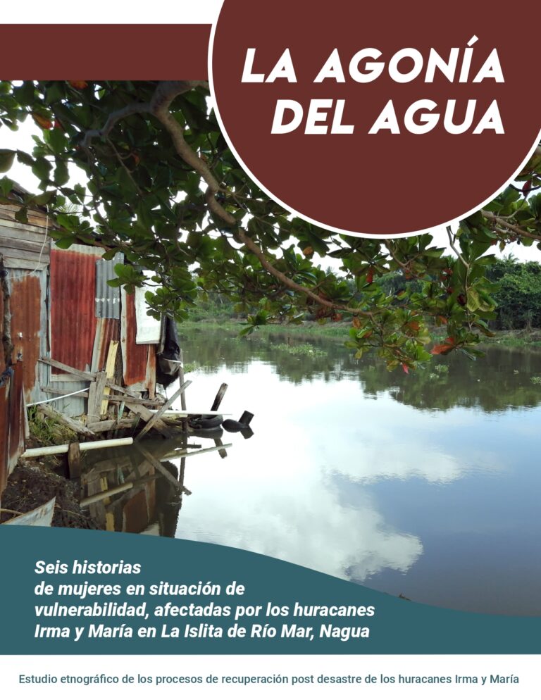 Portada: Boletín Especial #3: La agonía del agua: seis historias de mujeres en situación de vulnerabilidad, afectadas por los huracanes Irma y María en la Islita de Río Mar, Nagua