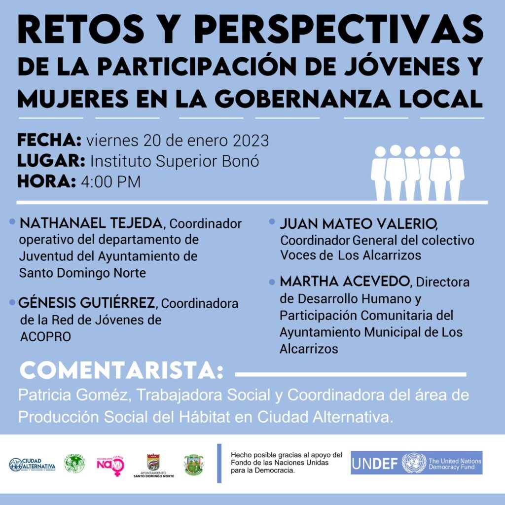 Panel: Retos y perspectivas de la participación de jóvenes y mujeres para la gobernanza local
