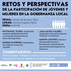 Panel: Retos y perspectivas de la participación de jóvenes y mujeres para la gobernanza local