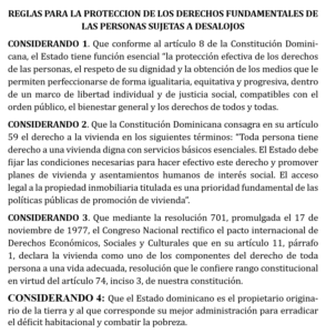 Propuesta: reglas para la protección de los derechos fundamentales de las personas sujetas a desalojos